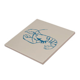 Linha de Lagosta Azul Desenho na Cor de Areia da P