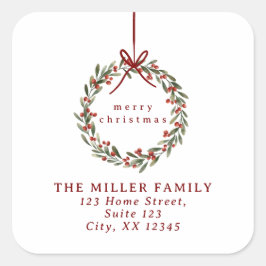 Linha de Natal com etiqueta de endereço de devoluç