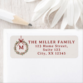 Linha de Natal com etiqueta de endereço de devoluç