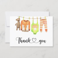 Linha de tecido de bebê - cartões de agradecimento