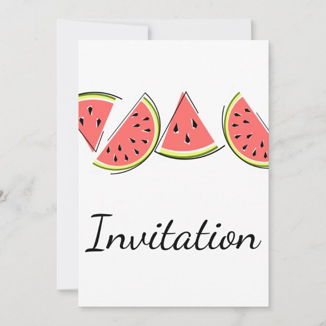 Linha de Watermelon convite vertical (Frente)