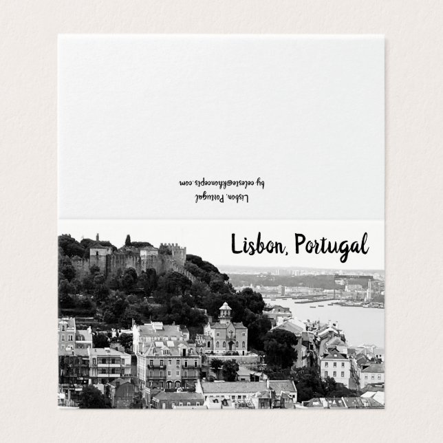Linha do Céu Negro e Branco de Lisboa Portugal (Exterior Desdobrado)