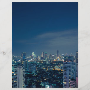 Linha do horizonte de Bangkok em panorama noturno