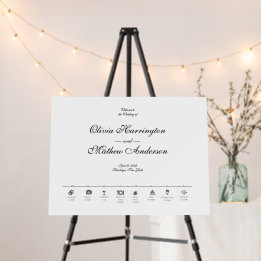 Linha do Tempo de Casamento de Script Formal Elega