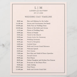 Linha do tempo de casamento simples do monograma c