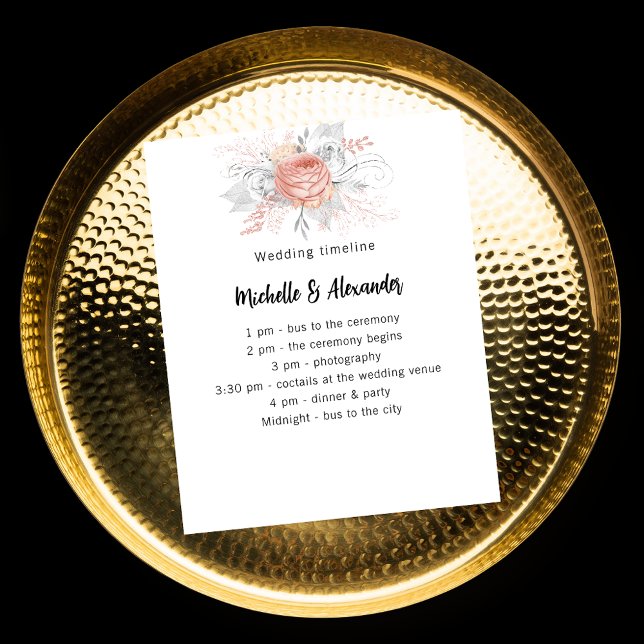 Linha do tempo do programa branco de florais rosa  (Criador carregado)