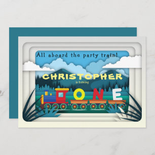 Linha férrea Convite de festas do comboio