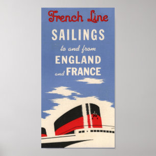 Linha francesa poster do vintage do forro de