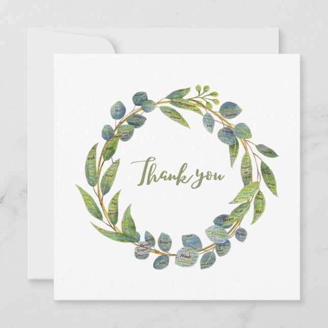 Linha Multilíngue Obrigado Cartões (Frente)