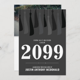 Linha Negra de Convite para Graduação de Fotos em