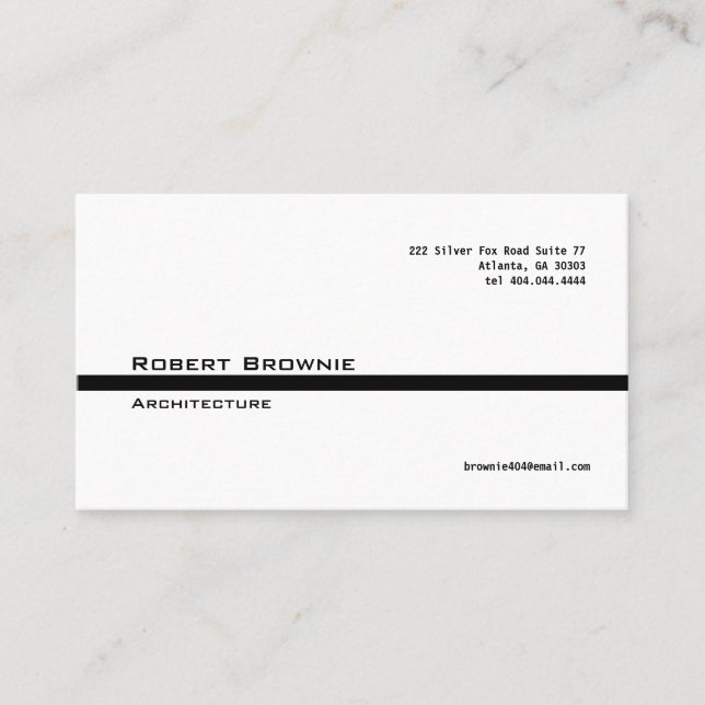 Linha preta clássica cartão de visita (Frente)