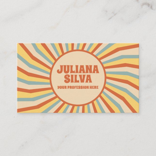 Linha Retroativa Laranja com Cartão de visita QR (Frente)