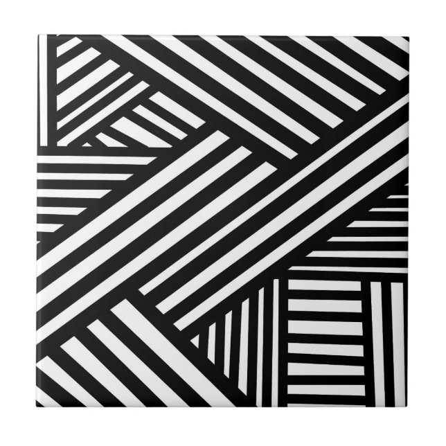 Linhas Abstratas Preto e Branco Arte Moderna Op-ar (Frente)