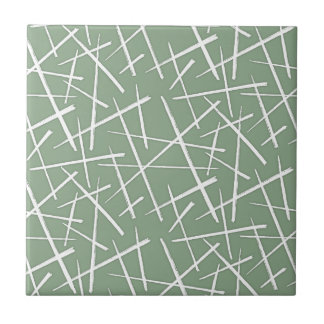 Linhas brancas mínimas em verde-musgo