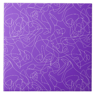 linhas curvas abstratas brancas em um fundo roxo