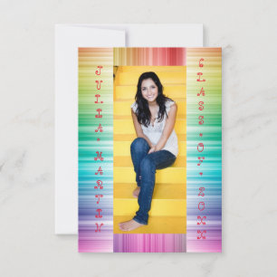 Linhas de Arco-íris com Foto - Anúncio de Graduaçã