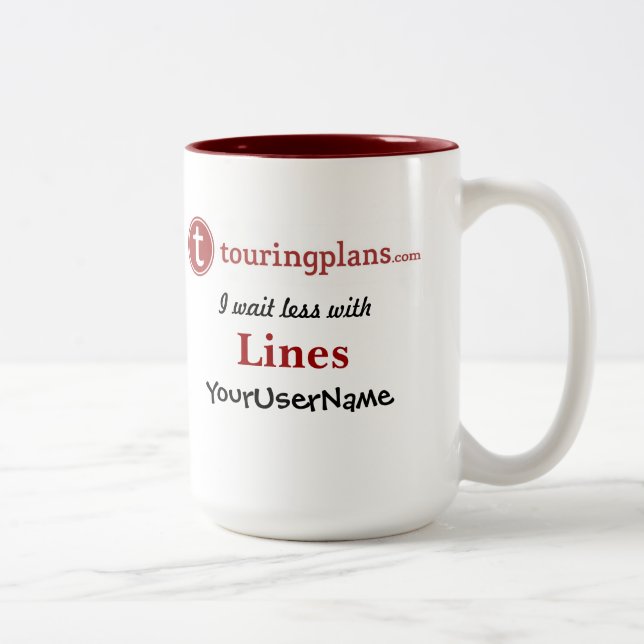 Linhas de dois tons de 15 oz. Caneca (Direita)