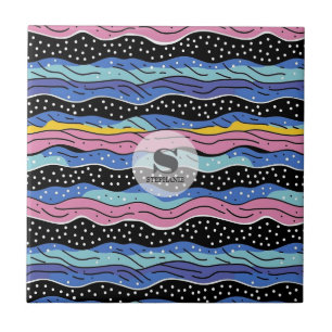Linhas de onda de Abstrato vibrantes com Bolinhas