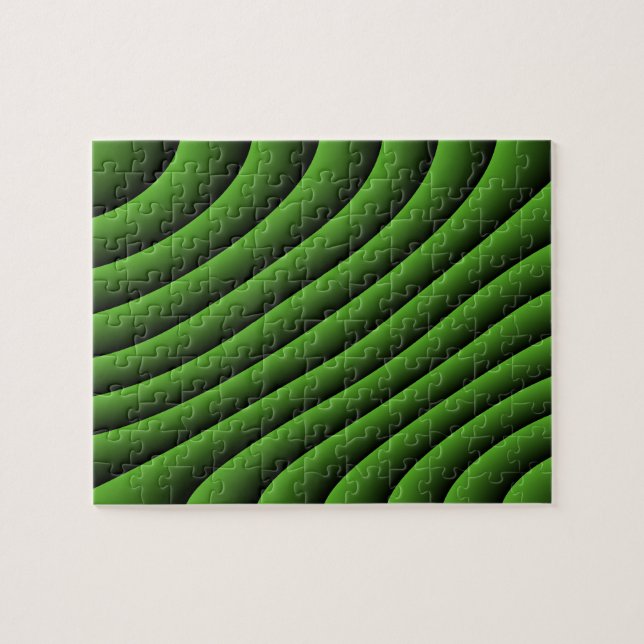 Linhas de onda verdes hipnóticas - Quebra-cabeça d (Horizontal)