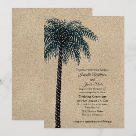 Linhas de string Palm Tree Convite de casamento Be