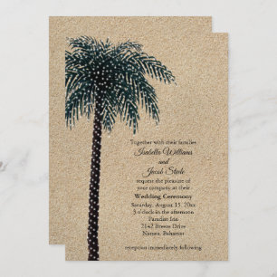 Linhas de string Palm Tree Convite de casamento Be