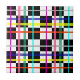 Linhas de Xadrez multicoloridas verificadas Design