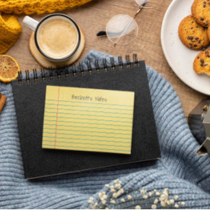Linhas do Bloco de Notas Amarelo Adicionar Seu Nom