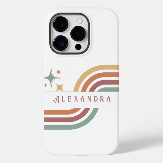 Linhas do Groovy Retro dos anos 80 Amarelo Laranja (Verso)