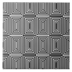 Linhas e Pontos de Arte Fina Óptica Preto e Branco