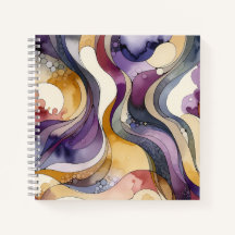 Linhas fluidas, púrpura e abstrato, cor d'água