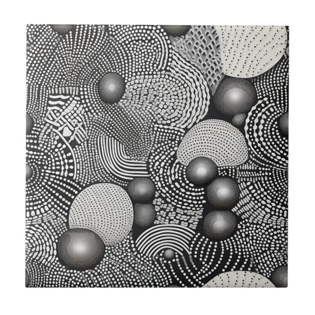 Linhas Geométricas Abstratas Preto e Branco Fluind (Frente)