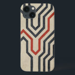 Linhas Gráficas Laranja e Azul<br><div class="desc">Linhas laranja e azul cruzam esta peça de Chariklia Zarris. A linha laranja atravessa a maior parte do trabalho,  enquanto as linhas azuis têm um padrão perceptível para elas. Pegue o seu agora!</div>