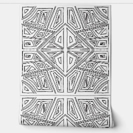 Linhas Negritas - Azulejo Simétrico - Branco e Pre