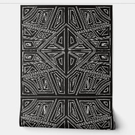 Linhas Negritas - Azulejo Simétrico - Preto e Bran