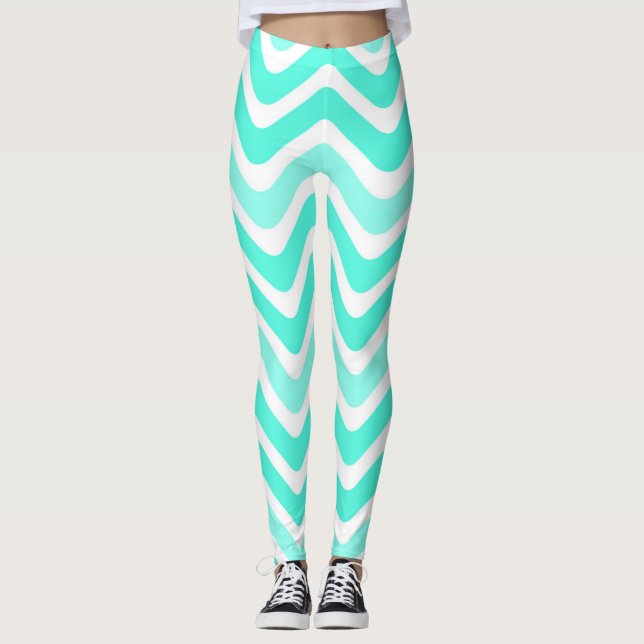 Linhas onduladas Leggings femininas (Frente)