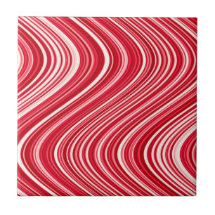 Linhas onduladas sem costura em vermelho e branco