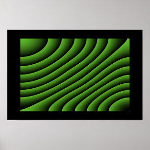 Linhas onduladas verdes hipnóticas poster