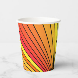 Linhas retro-amarelas a vermelhas vibrantes