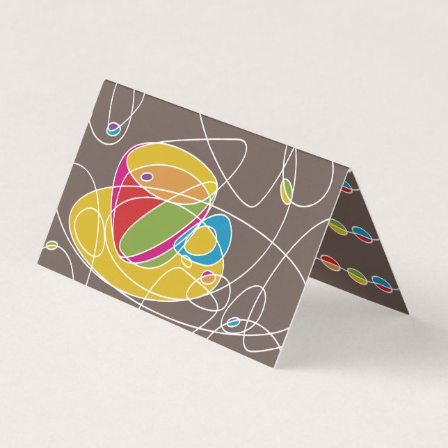 linhas retros cartão dobrado do café do selo da (Frente)