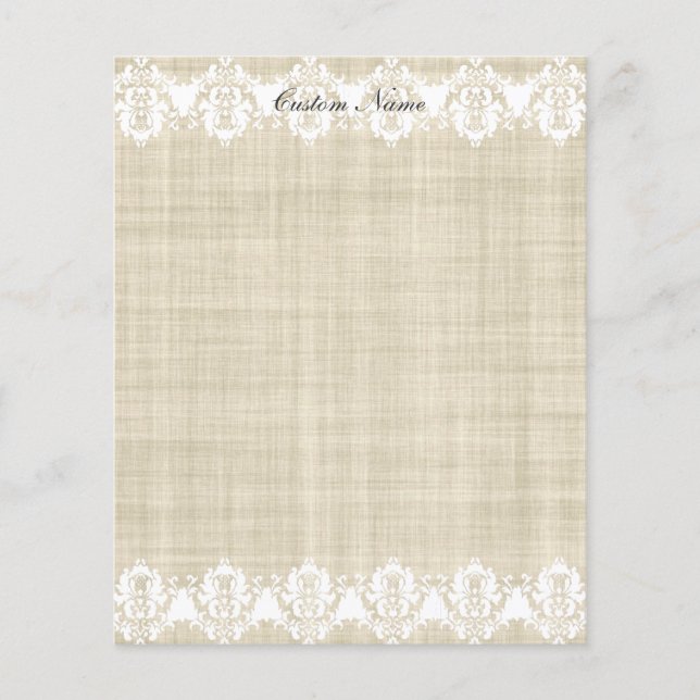 Linho e Renda Personalizados Panfleto Bonito Voado (Frente)