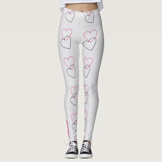 Linked Hearts: Minimalist Outline Leggings (Frente)