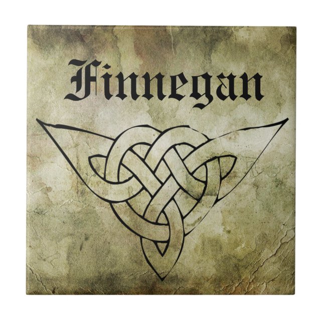 linocut simbólico irlandês celta do sobrenome (Frente)