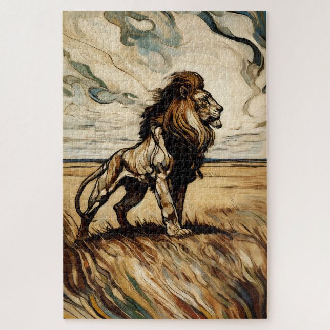 Lion 1000 Piece Quebra-cabeça (Vertical)