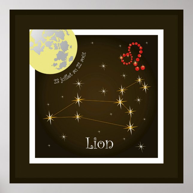 Lion 23 juillet au 22 août Poster (Frente)