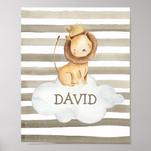 Lion Baby Name Personalized Nursery Impressão