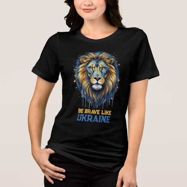 Lion “Be brave like Ukraine.” (Frente)