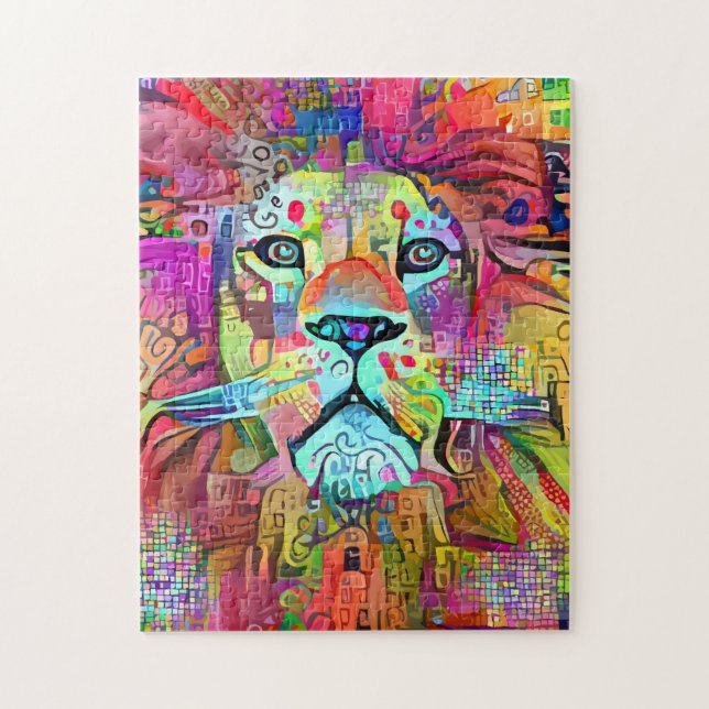 LION COLORFUL JIGSAW QUEBRA-CABEÇA (Vertical)