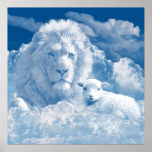Lion e Lamb Art Poster