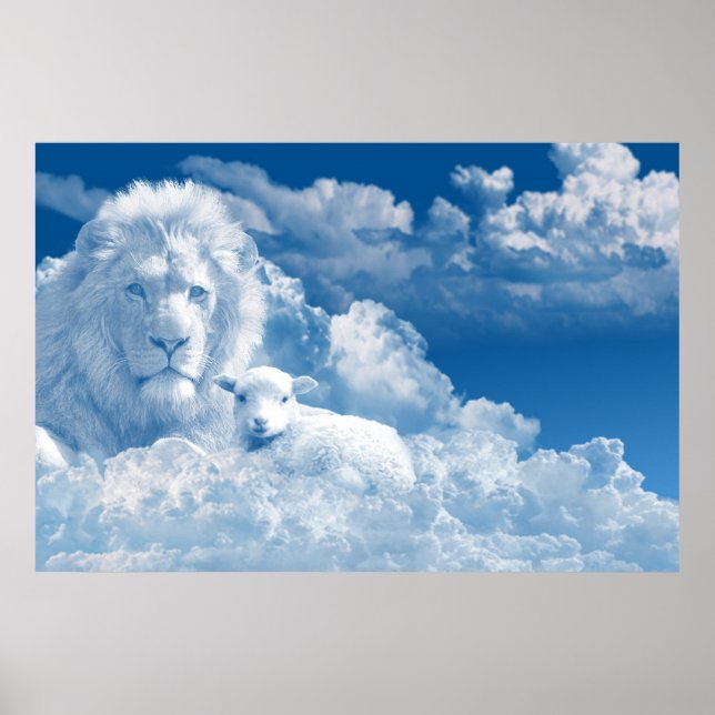 Lion e Lamb Art Poster (Frente)