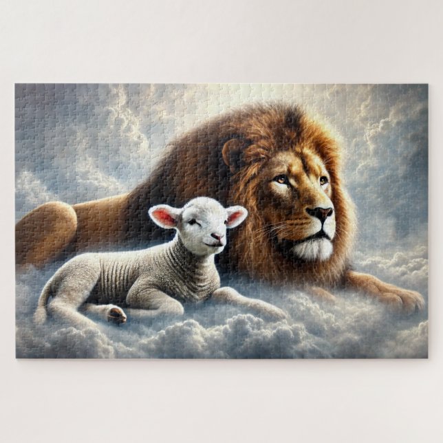 Lion e Lamb Quebra-cabeça (Horizontal)